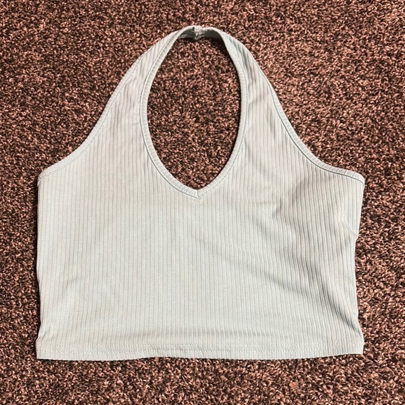 Women's Ribbed Halter Top - Light Gray - Picture 1 of 1